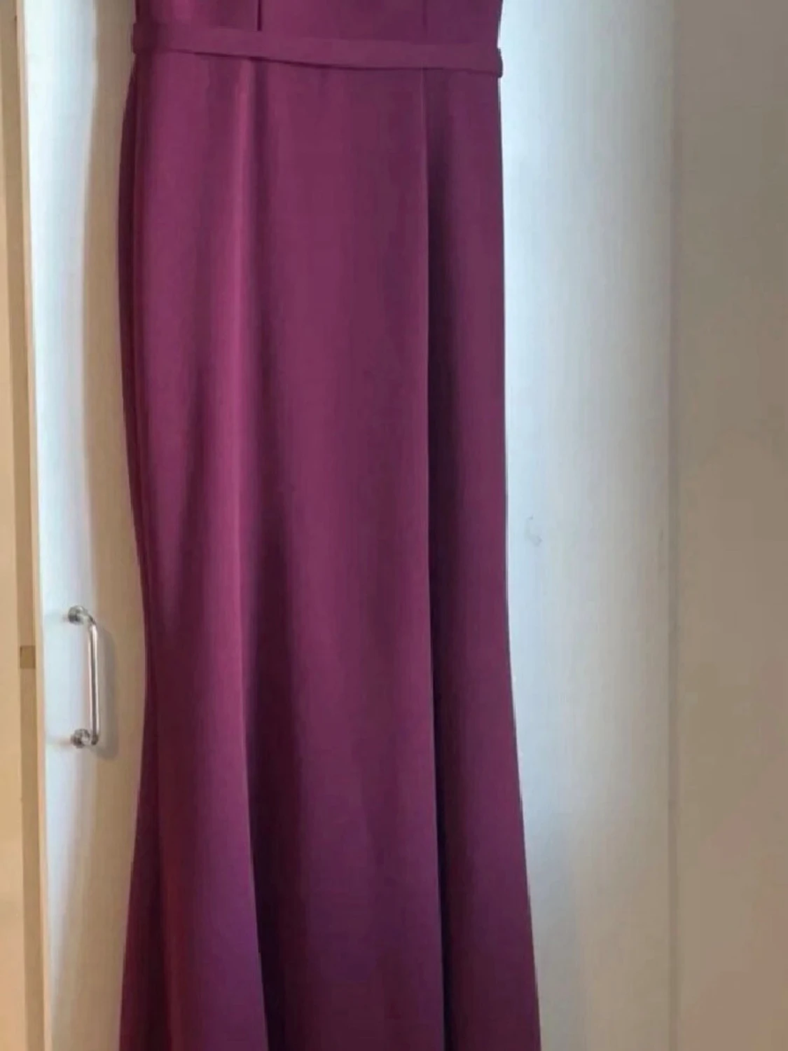 Vinröd offshoulder långklänning - 1