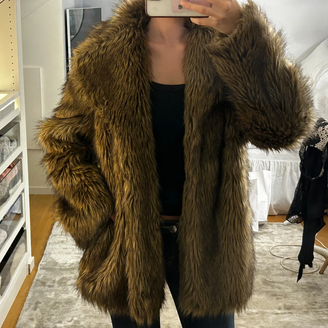 Brun pälsjacka  - 1