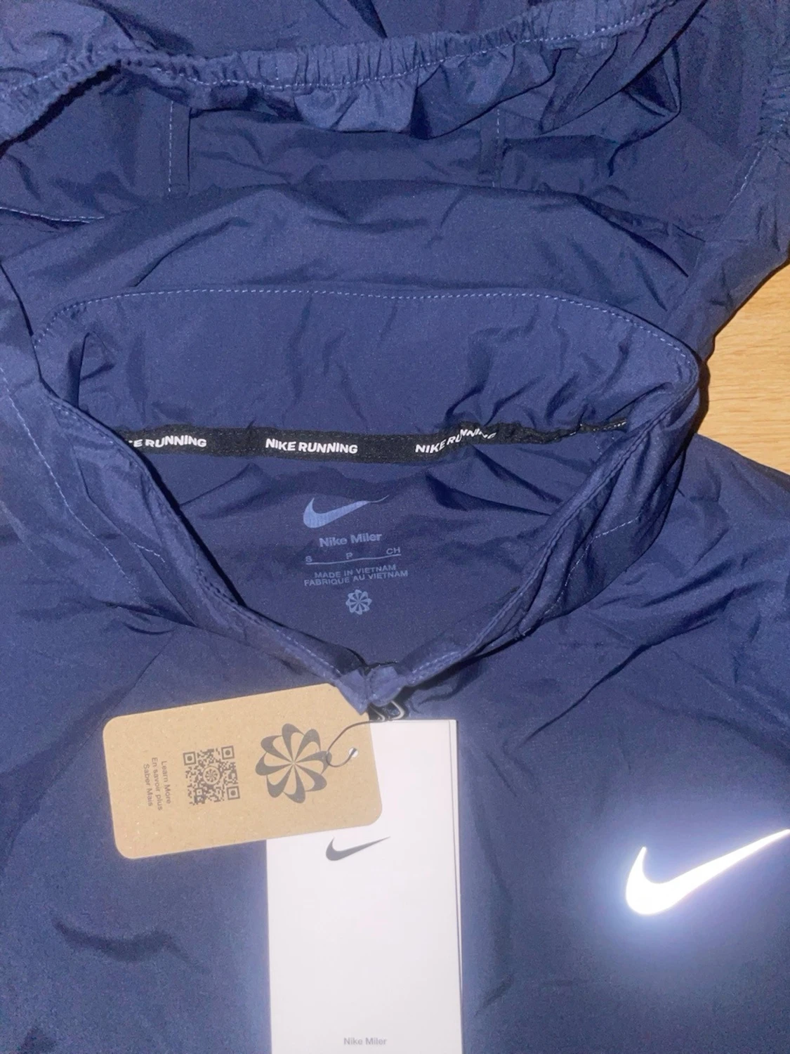 Mörkblå Nike vindjacka med reflex - 2