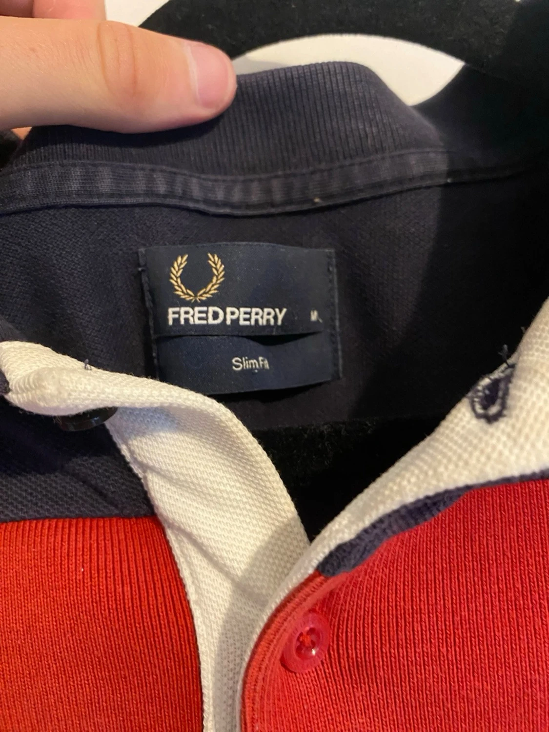 Fred Perry piké med färgblock, M - 1