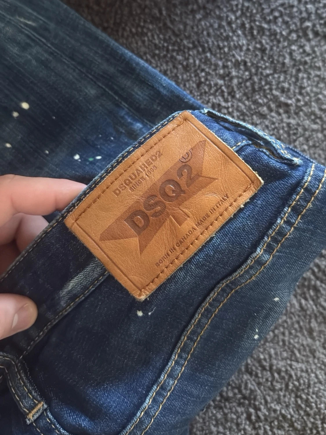 Dsquared2 blå jeans med färgstänk - 3