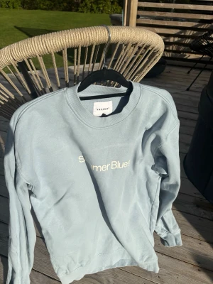 Ljusblå sweatshirt från Vaient - Ljusblå sweatshirt från Vaient med trycket 'Summer Blues' på bröstet. Tröjan har rund halsringning, långa ärmar och ribbade muddar vid ärmslut och nederkant. Perfekt för en avslappnad stil.