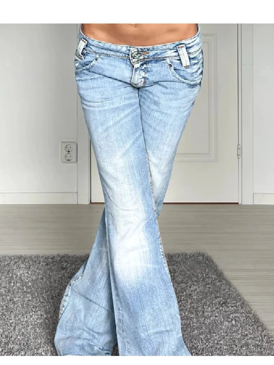 Ljusblå bootcut jeans från Lee - 1