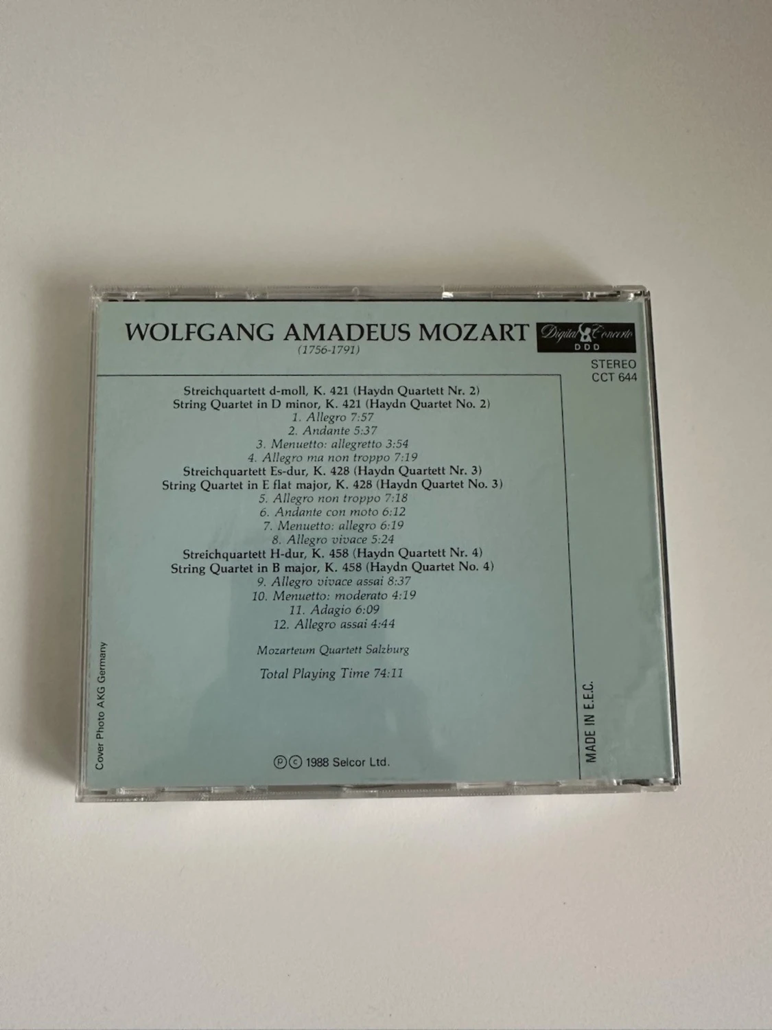 Mozart CD - 3 String Quartets - 1