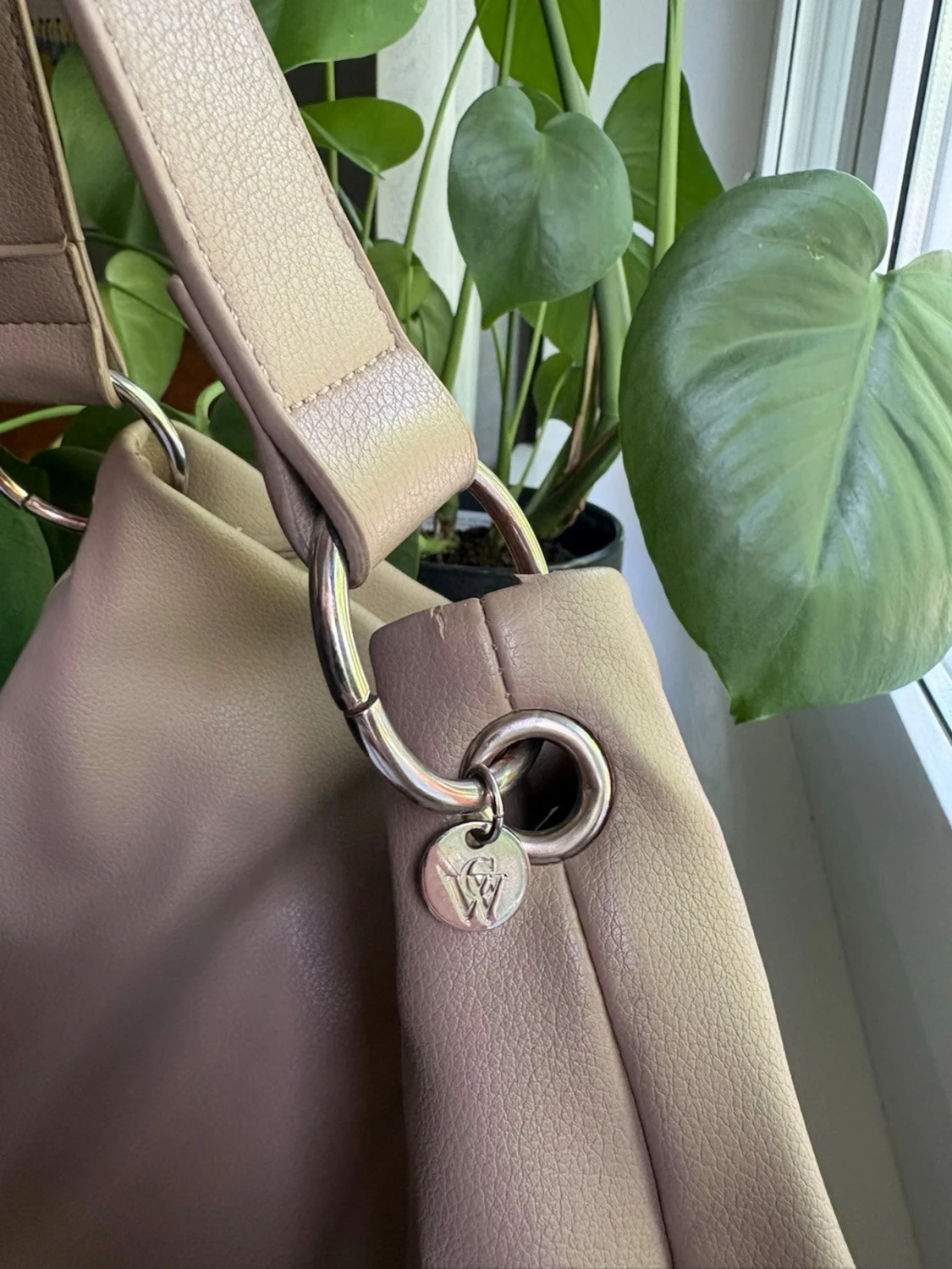 Beige handväska - 1