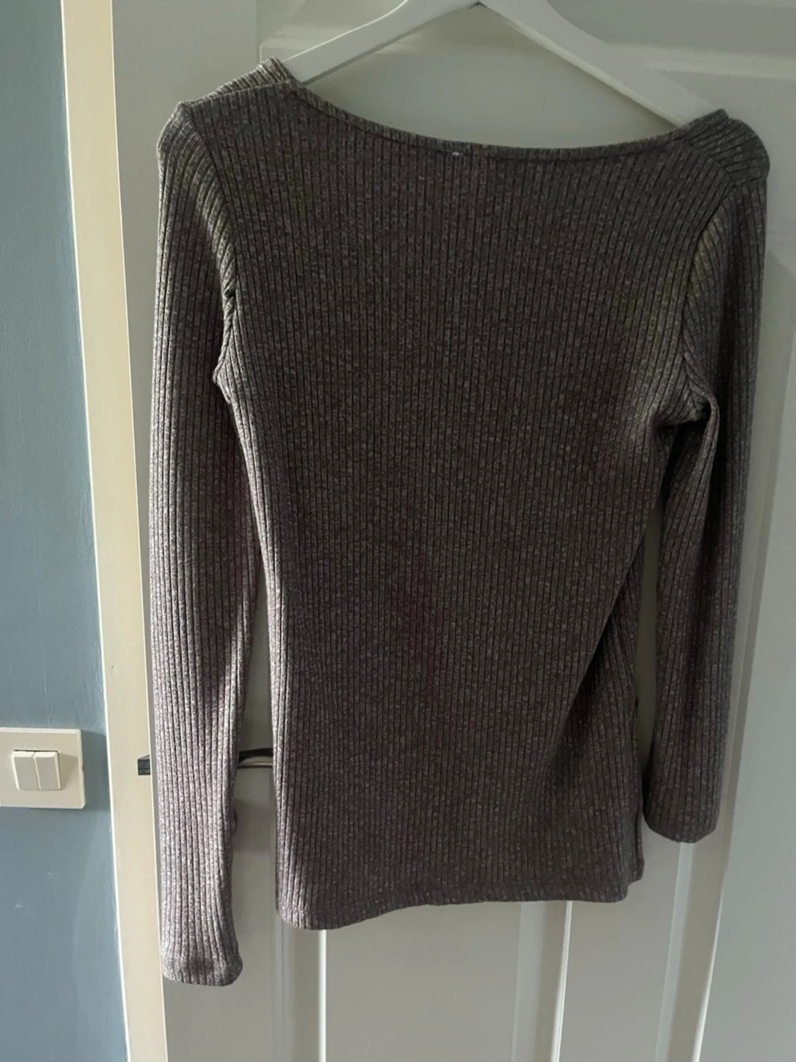 Ribbad grå långärmad topp H&M - 2