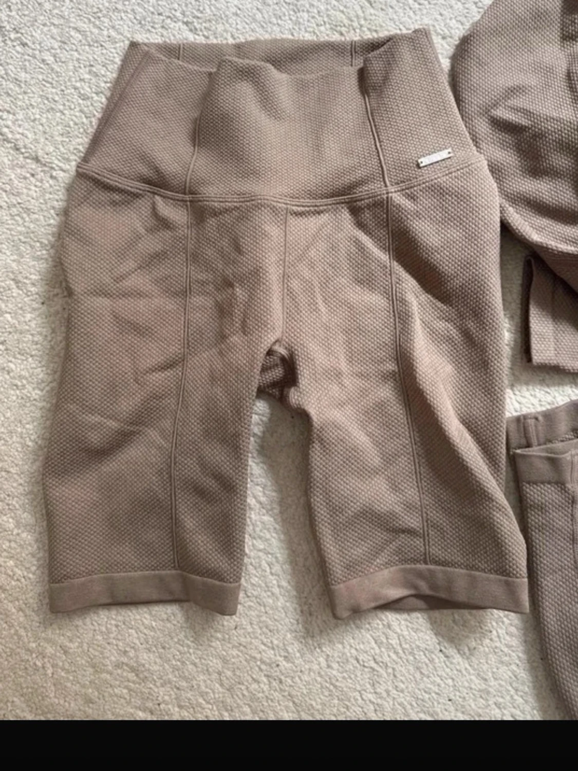Beige seamless träningsset - 2