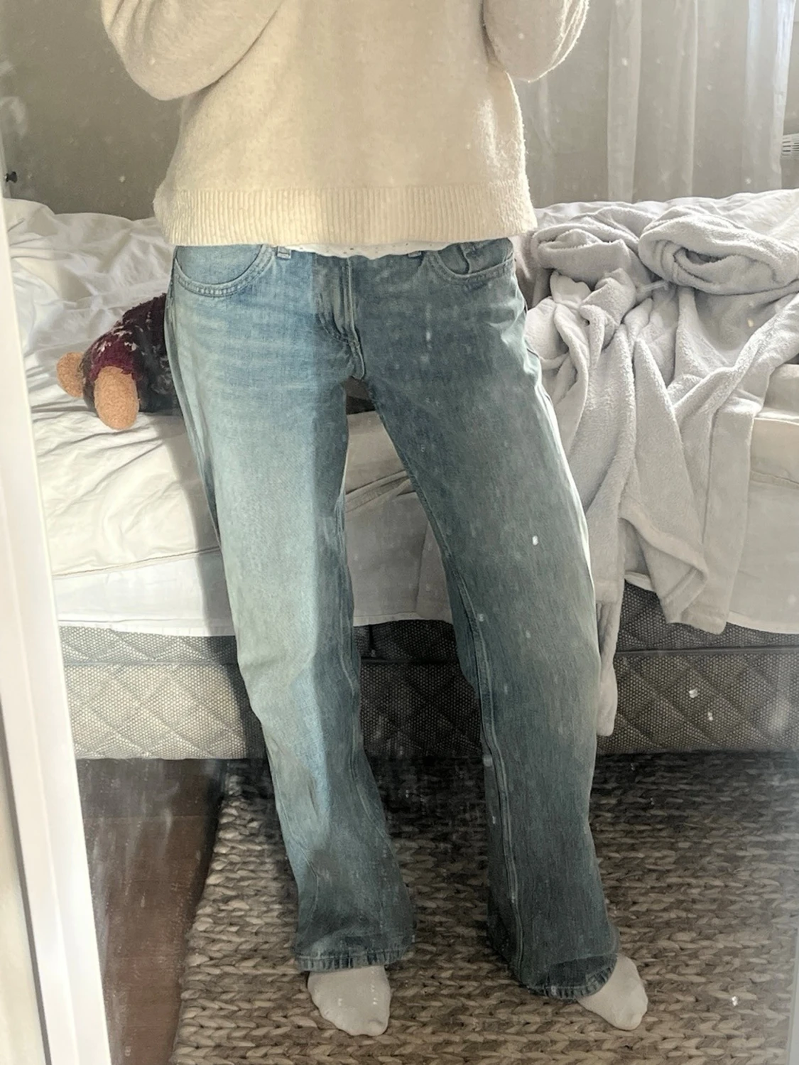 ZARA Ljusblå loose fit jeans