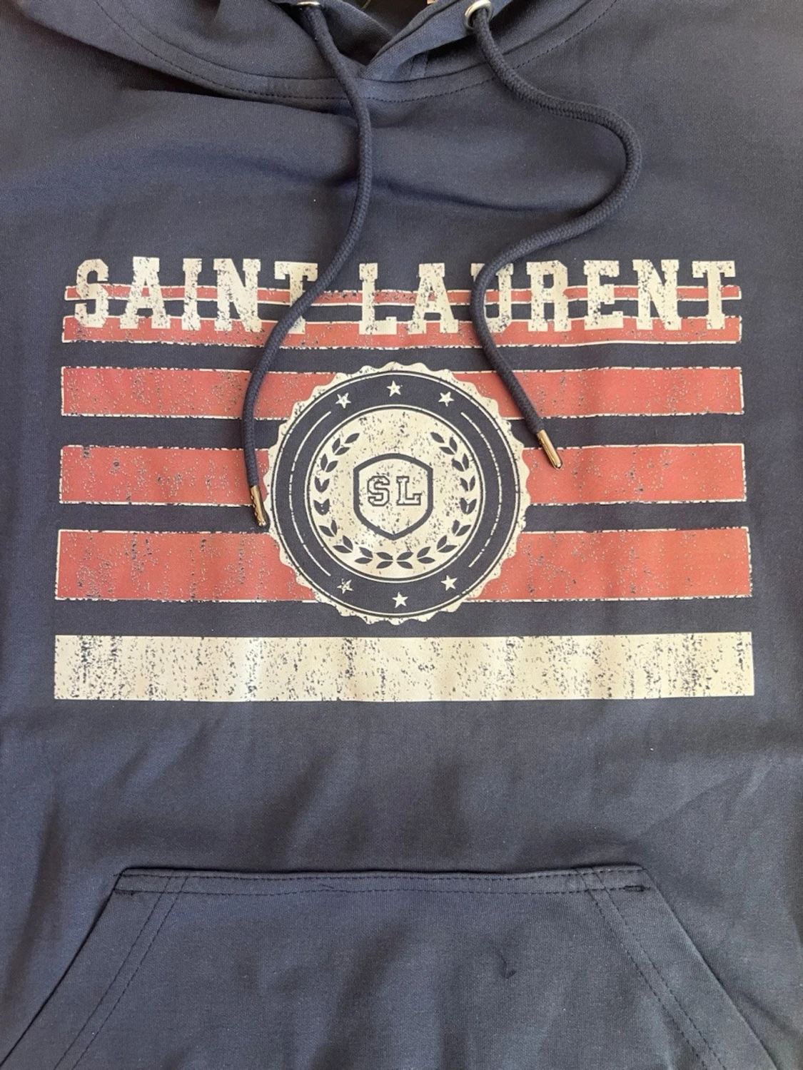 Mörkblå Saint Laurent hoodie - 1