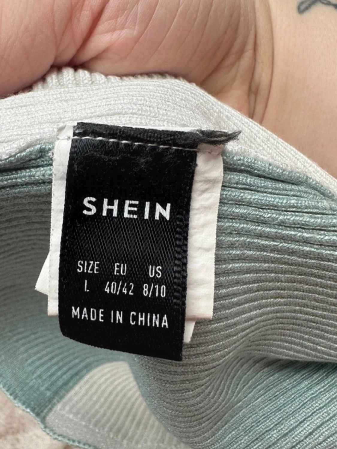 Ribbad tvåfärgad bandeau topp - 2