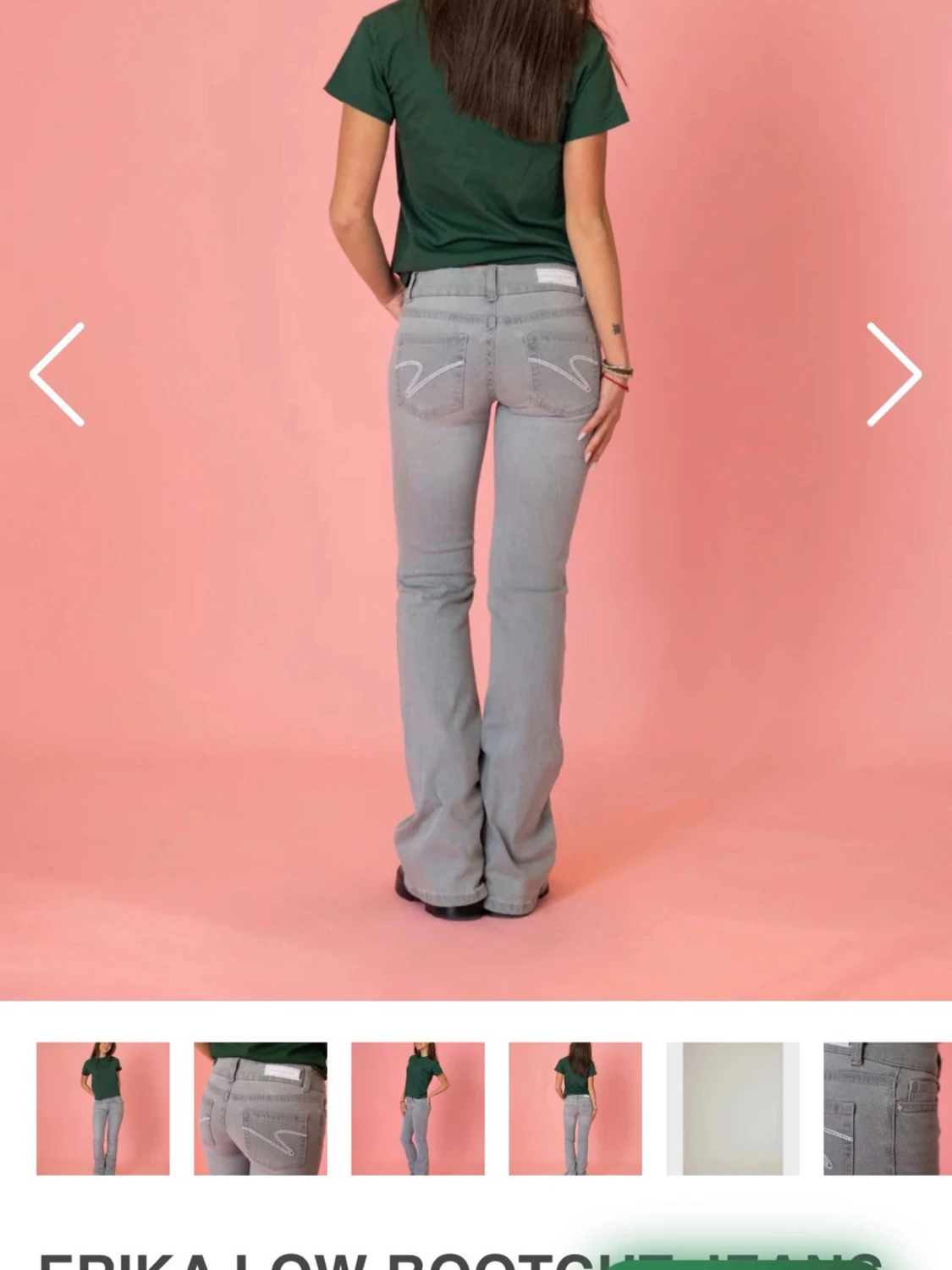 Grå bootcut jeans med broderi - 2