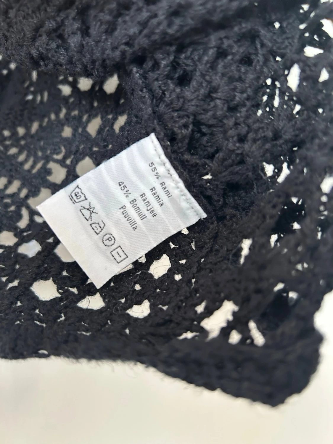 Svart virkad kofta från Fresh Point - 6