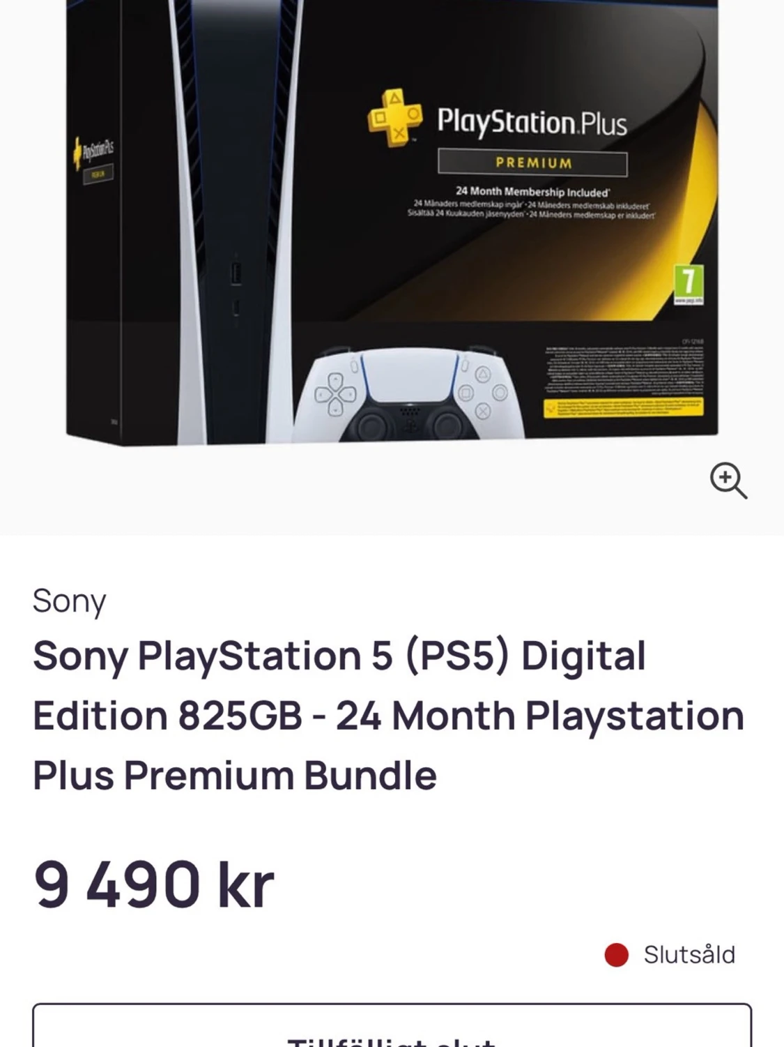 PlayStation 5 med handkontroll