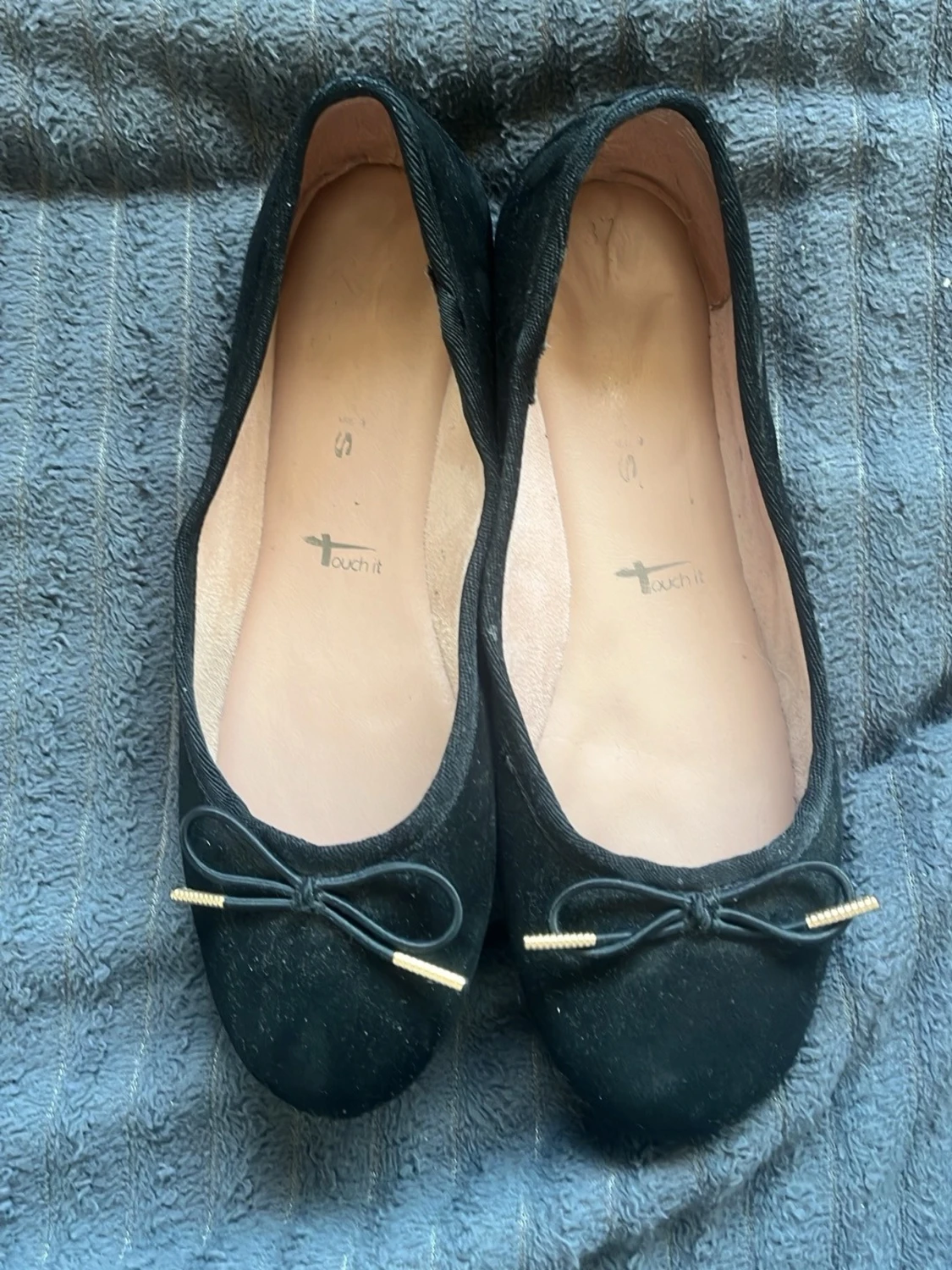 Svarta ballerinaskor med rosett - 1