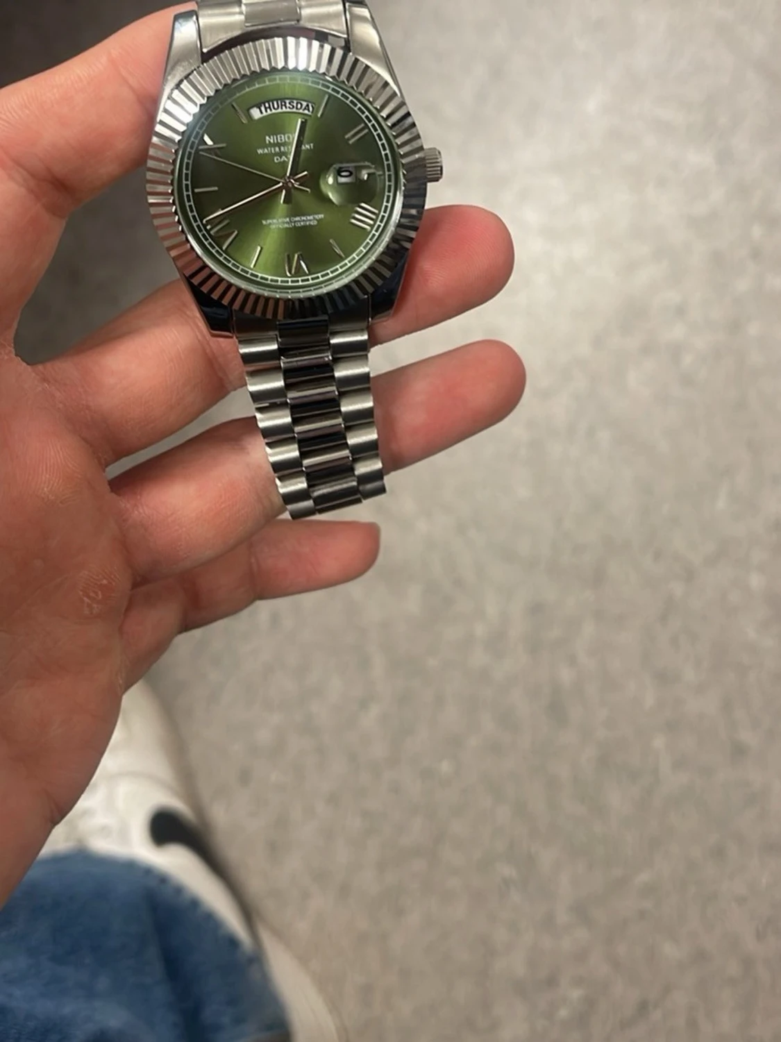 Grön Nibosi klocka i rostfritt stål - 4