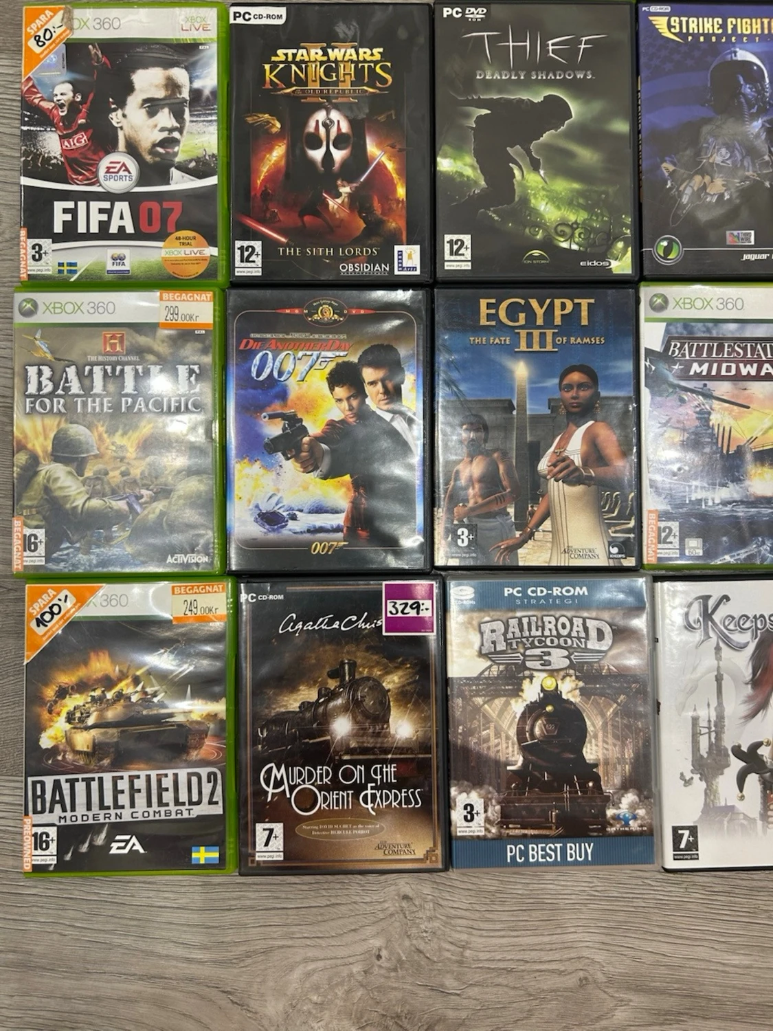 Samling av Xbox 360 och PC-spel 30kr  ST! Alla for 900kr - 1