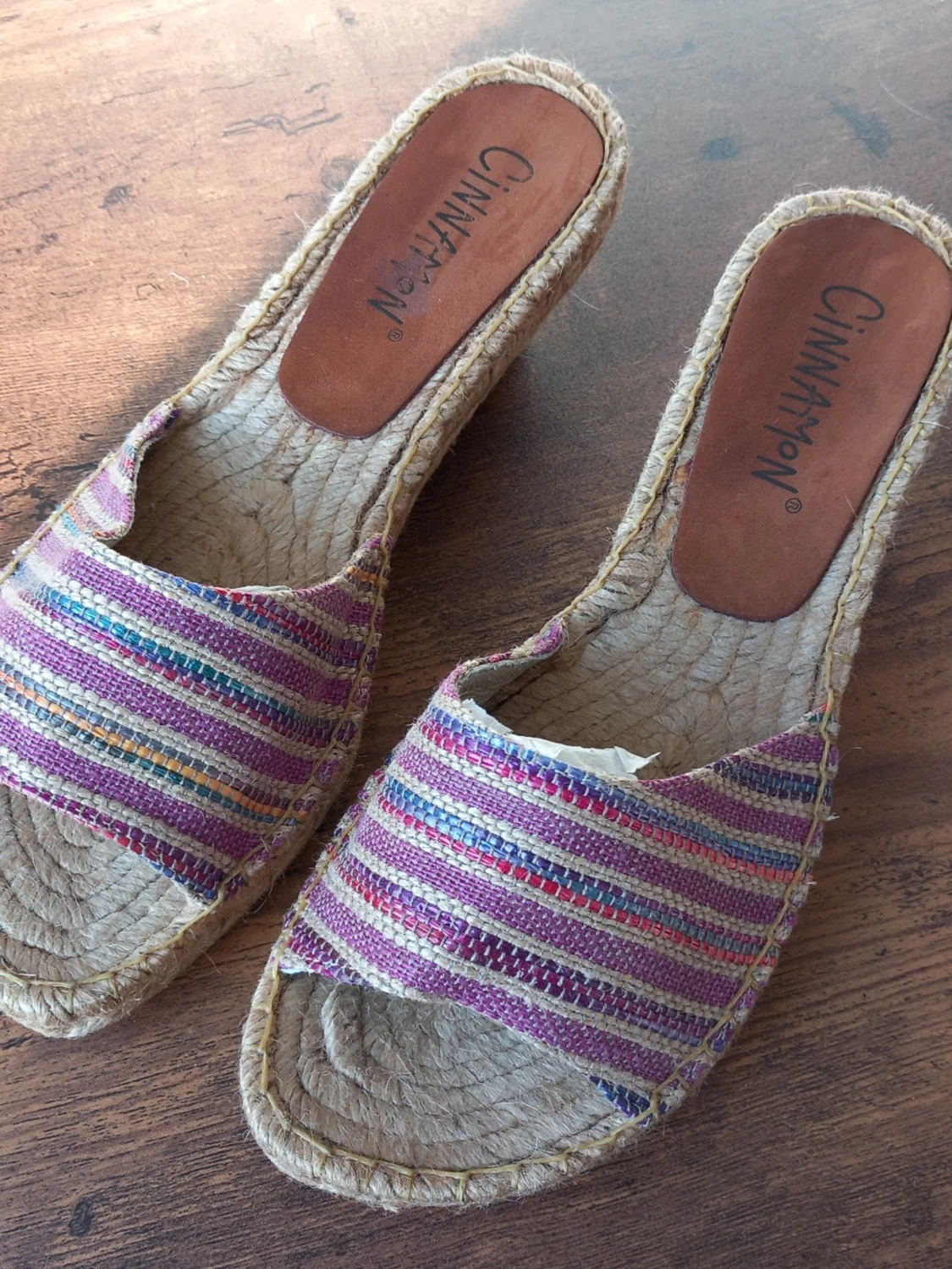 Randiga kilklackssandaler Cinnamon storlek 41