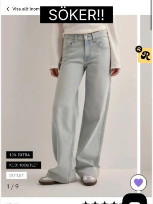 Nelly low waist loose jeans  - Söker Nelly low waist loose jeans i strl 34 eller 32, hör av dig om du säljer!🩷