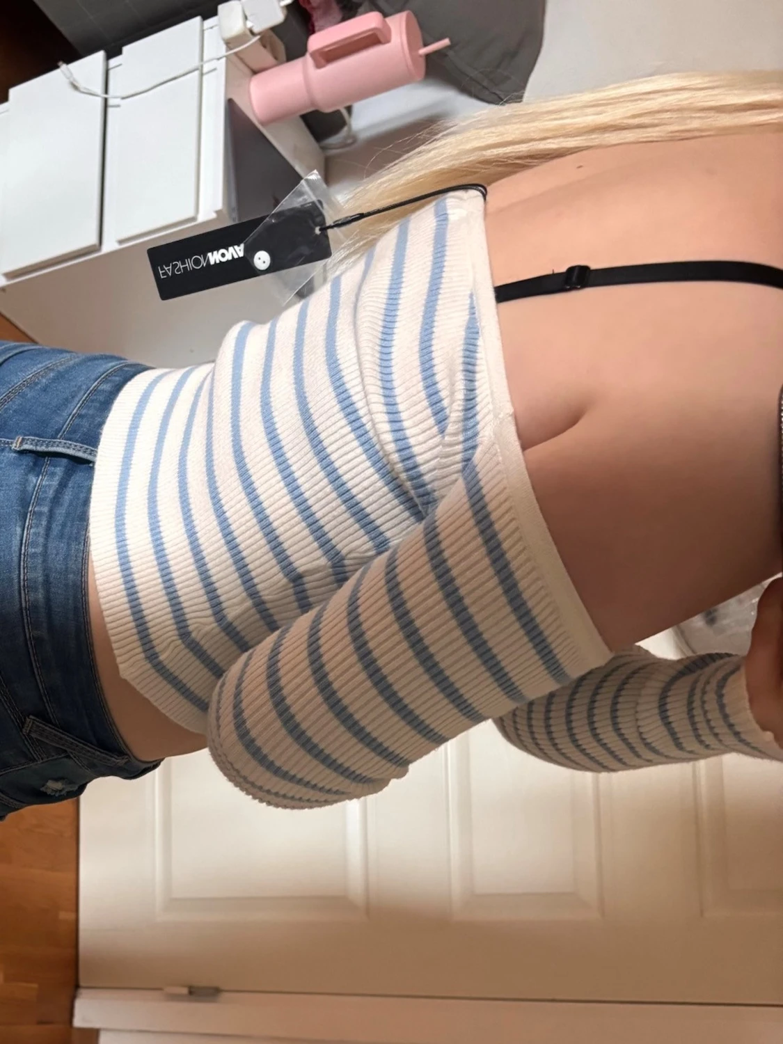 Randig offshoulder topp Fashion Nova - 2