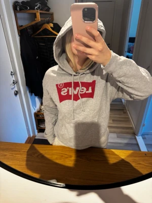 Grå Levi's hoodie - Snygg grå hoodie från Levi's med den klassiska röda loggan framtill. Hoodien har huva med dragsko och en stor magficka. Perfekt för en chill och avslappnad stil. Tillverkad i mjukt och bekvämt material.