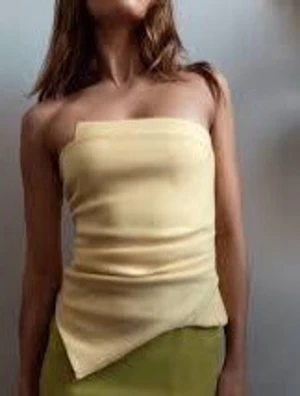 Ljusgul bandeau tubtopp ZARA - Storlek M men passar S också 