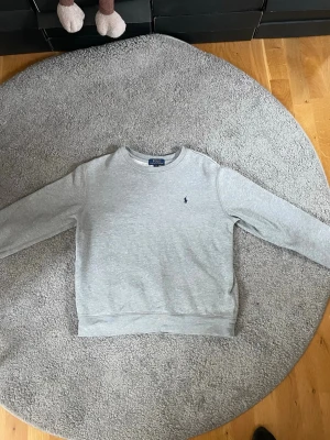 Grå sweatshirt från Polo Ralph Lauren - Riktigt snygg Ralph lauren tröja i riktigt bra skick. Storlek 14-16. Pris kan diskuteras vid snabb affär 