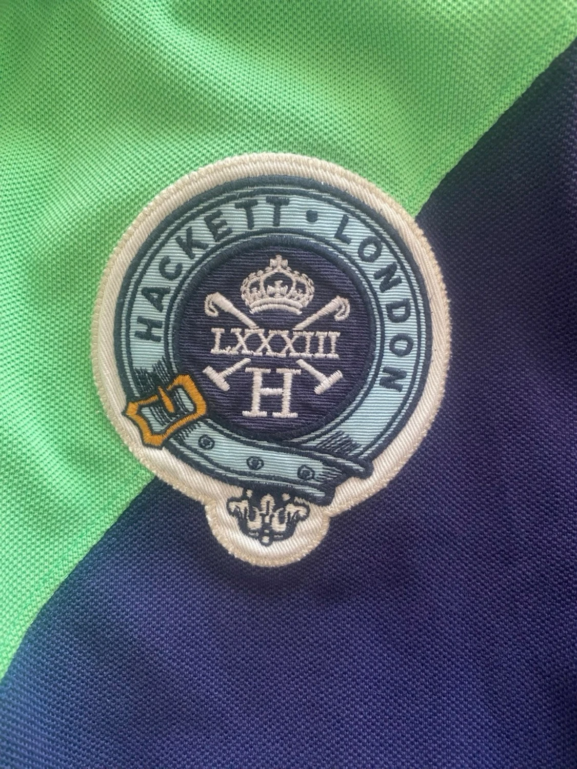 Hackett Grön och marinblå pikétröja med nummer - 2