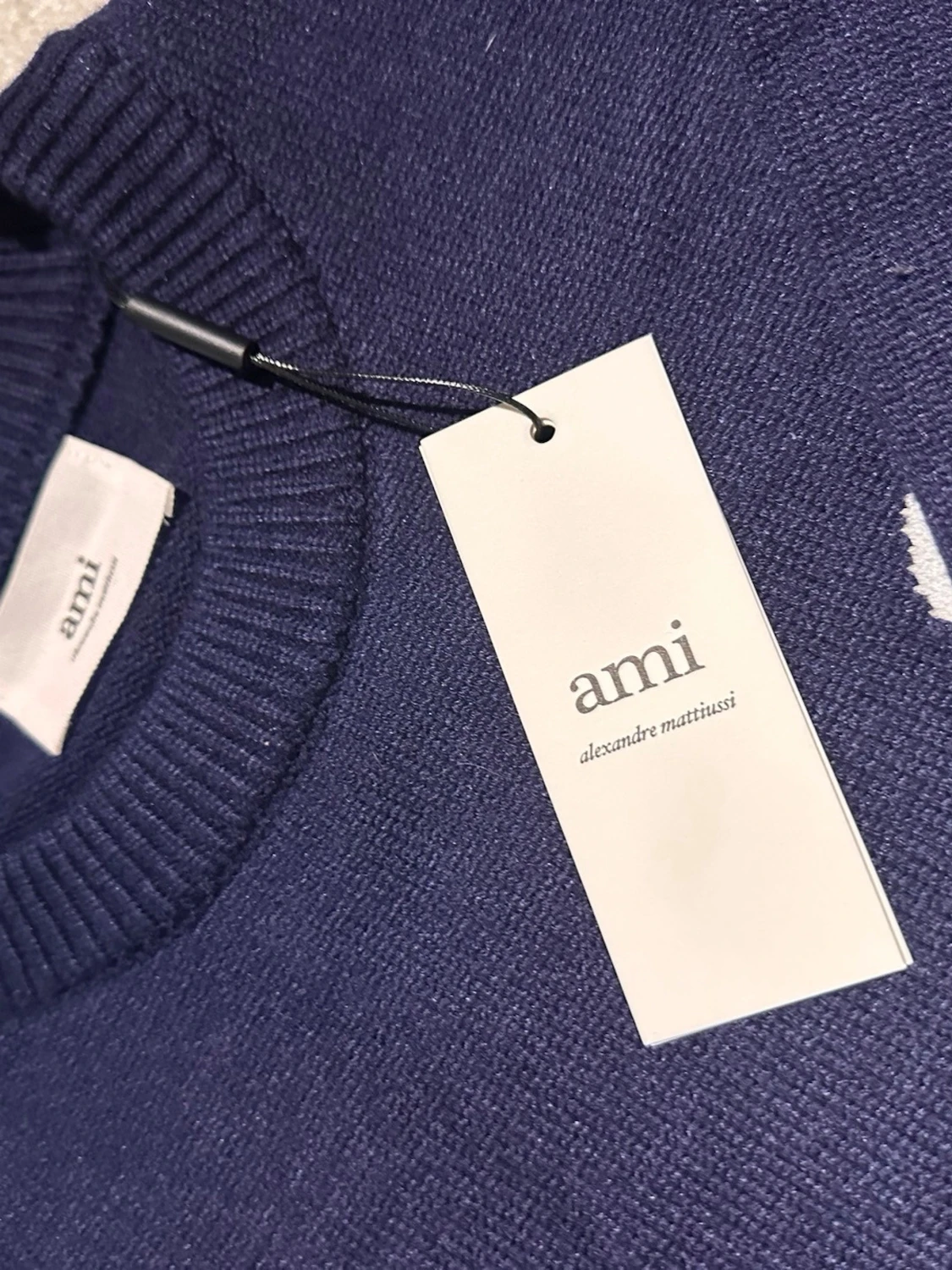 Blå stickad tröja från Ami Paris - 2