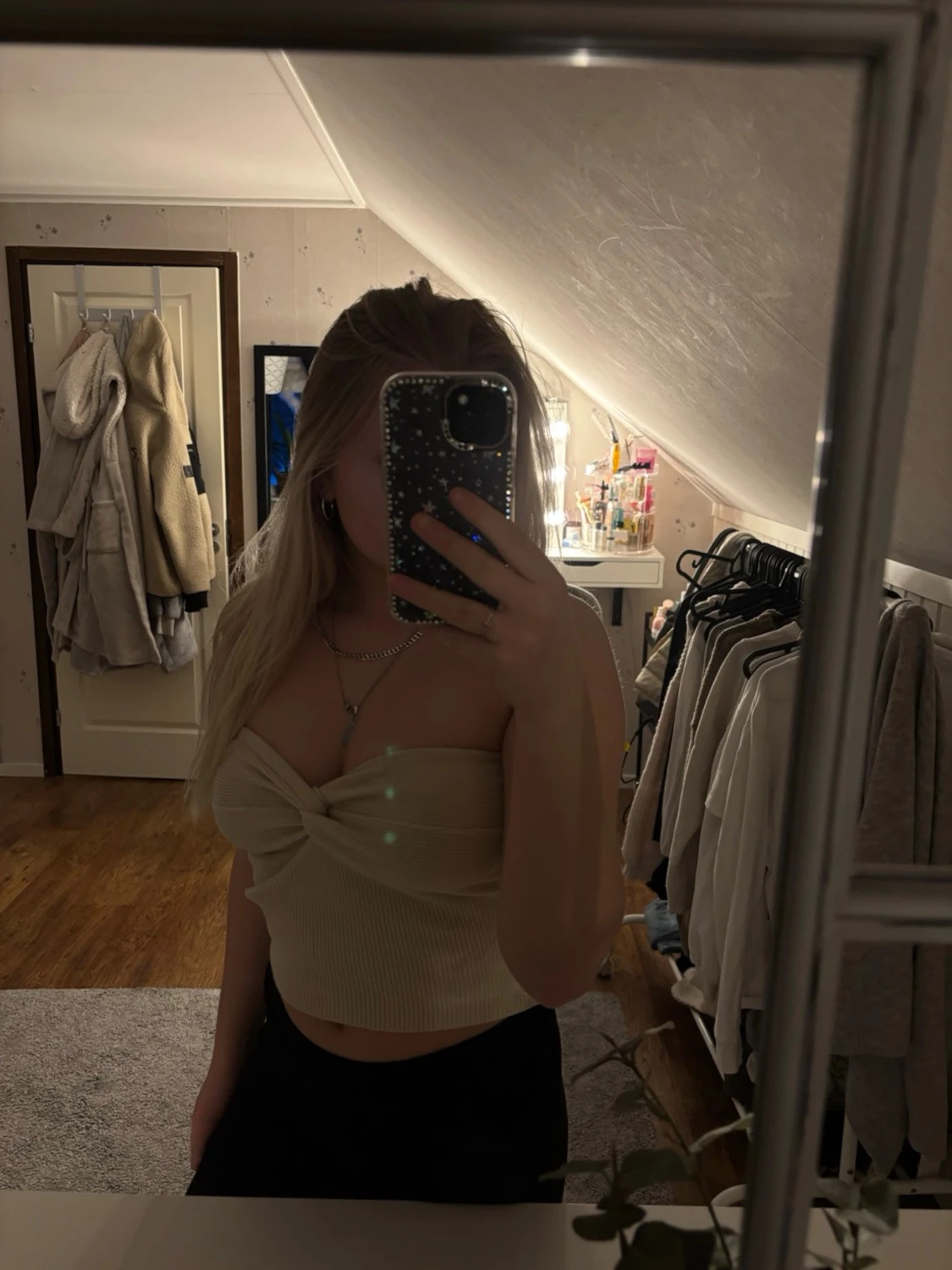 Beige ribbad  topp - 1