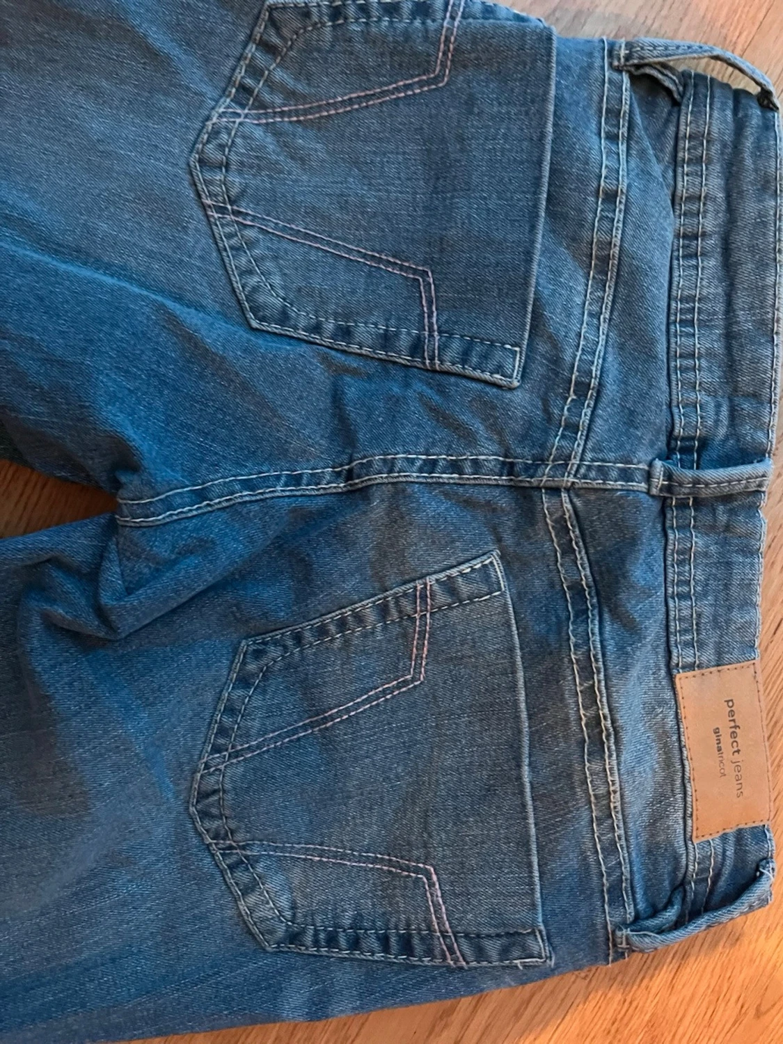 Blå bootcut jeans med låg midja - 2