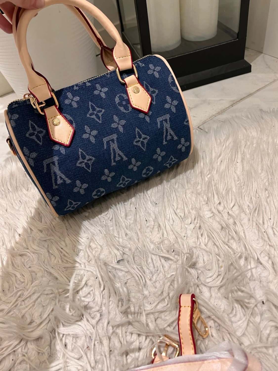 Denim monogram handväska - 5