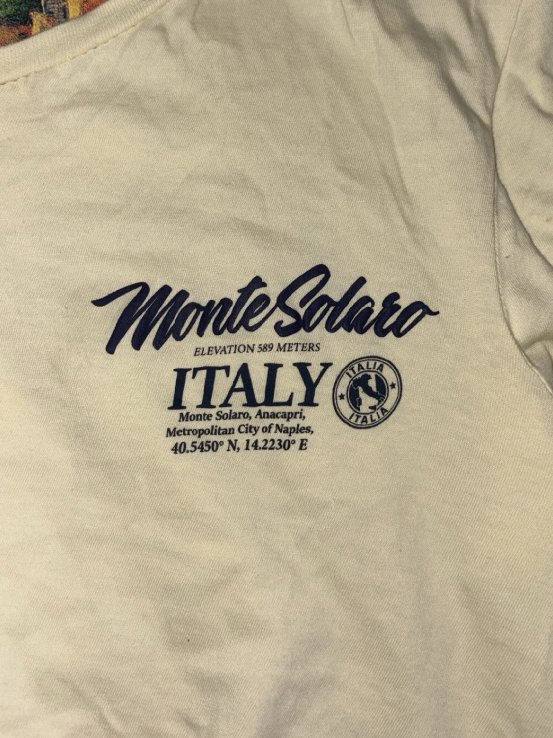 Beige Monte Solaro t-shirt med tryck - 2