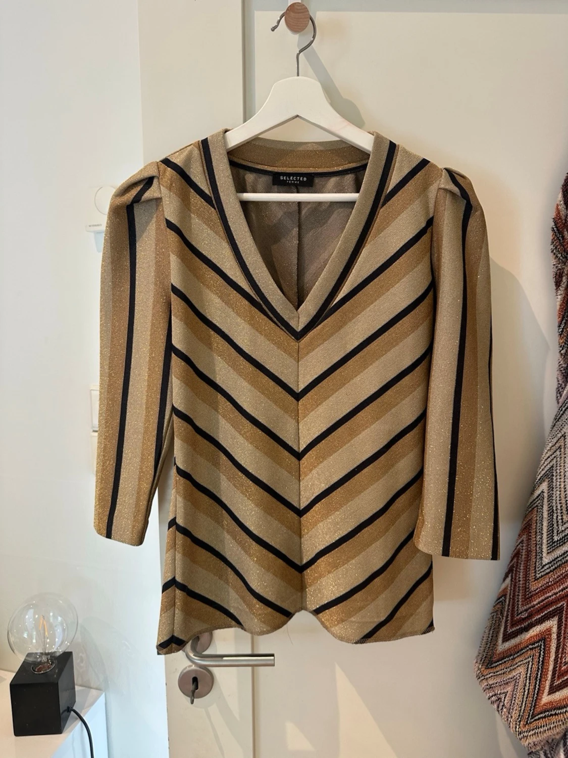 Randig glittrig topp från Selected Femme