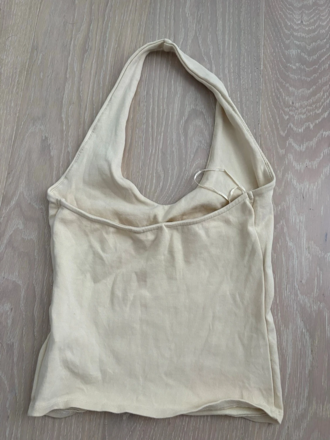 Gul ribbad halterneck topp - 1
