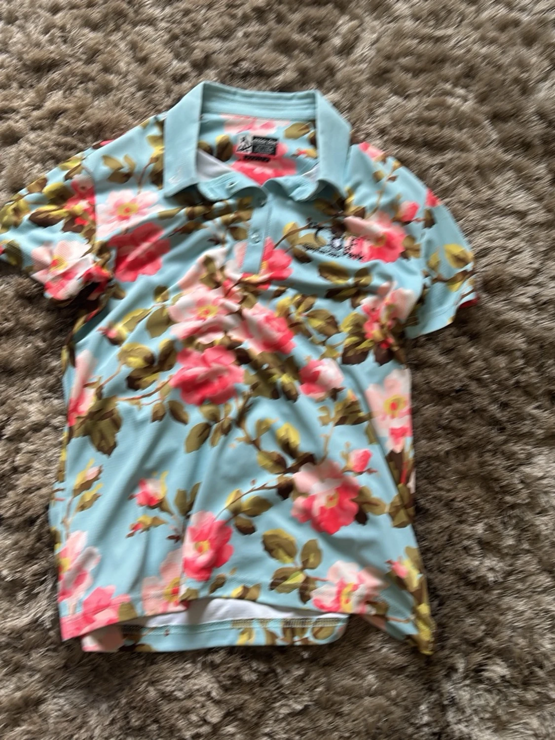 Blommig blå golf t-shirt - 5