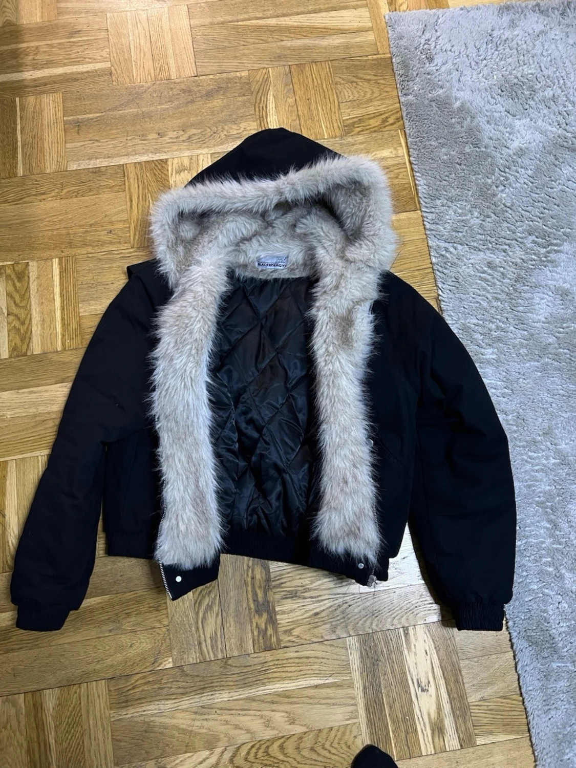 Faux Fur Bomber Jacket 60/XL