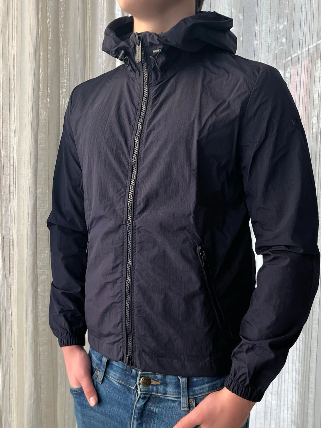 Mörkblå Censured vindjacka, storlek S - 1