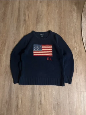 Polo Ralph Lauren US Flag Knit | RL Sweater - Marine Blue Knitted RL Sweater