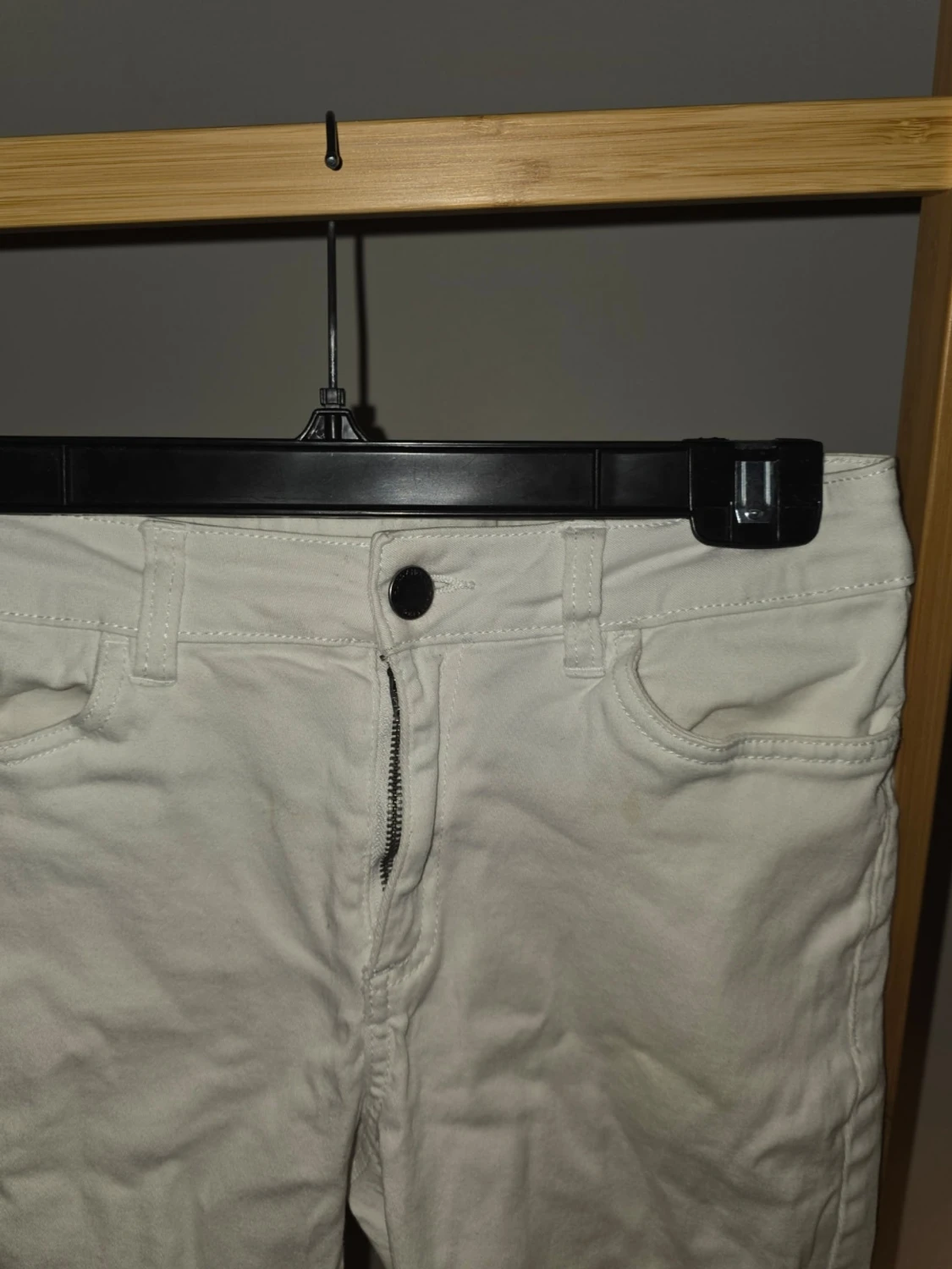 Vita raka jeans med låg midja - 1