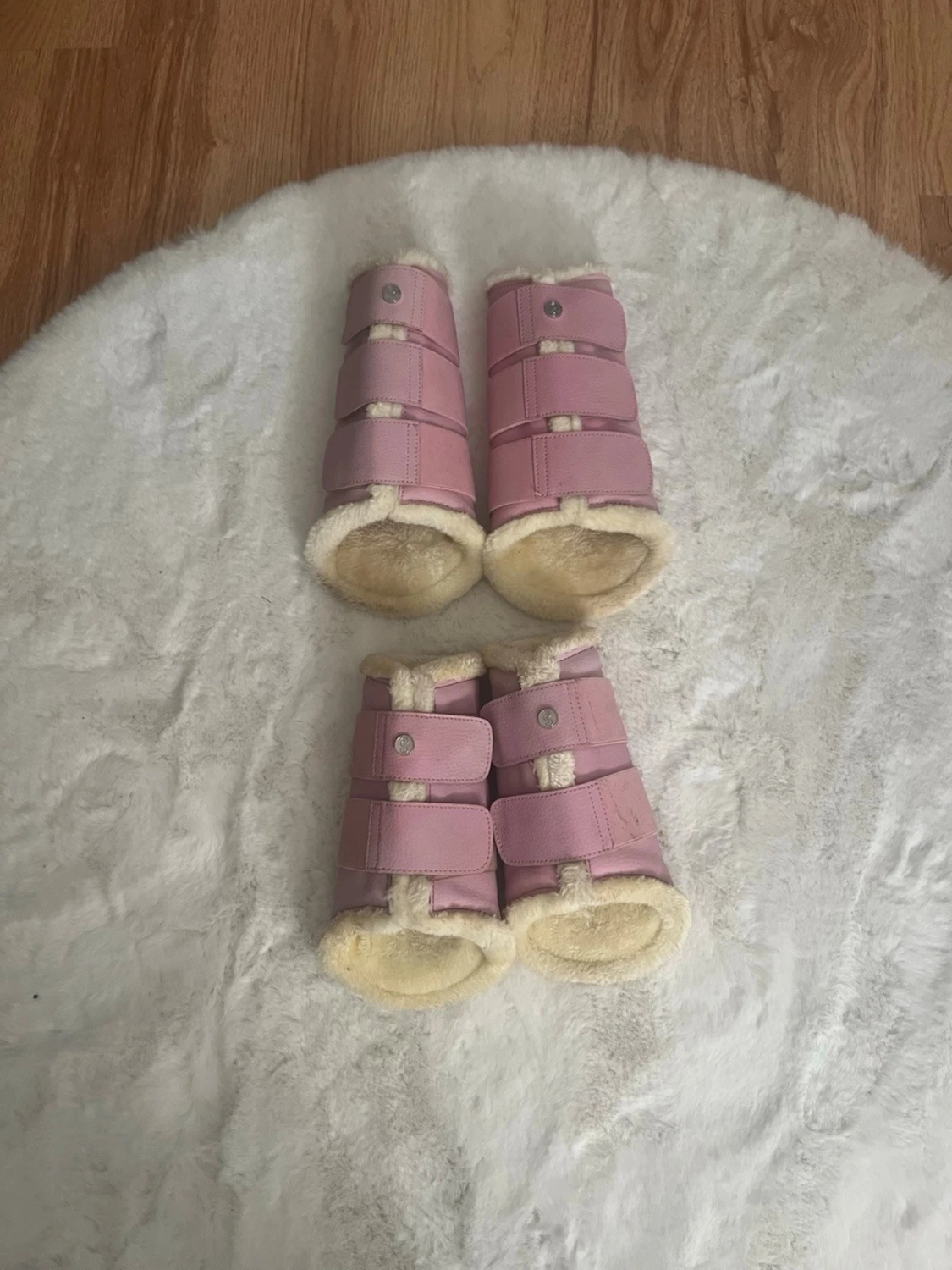 Rosa fodrade boots med kardborre