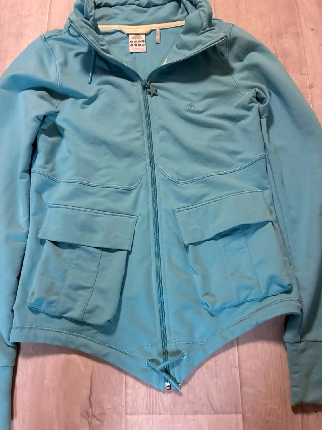 Blå Adidas vindjacka med dragkedja - 4