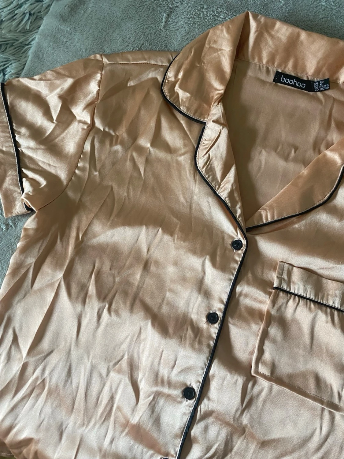 Satin pyjamasset shorts och T-shirt - 5