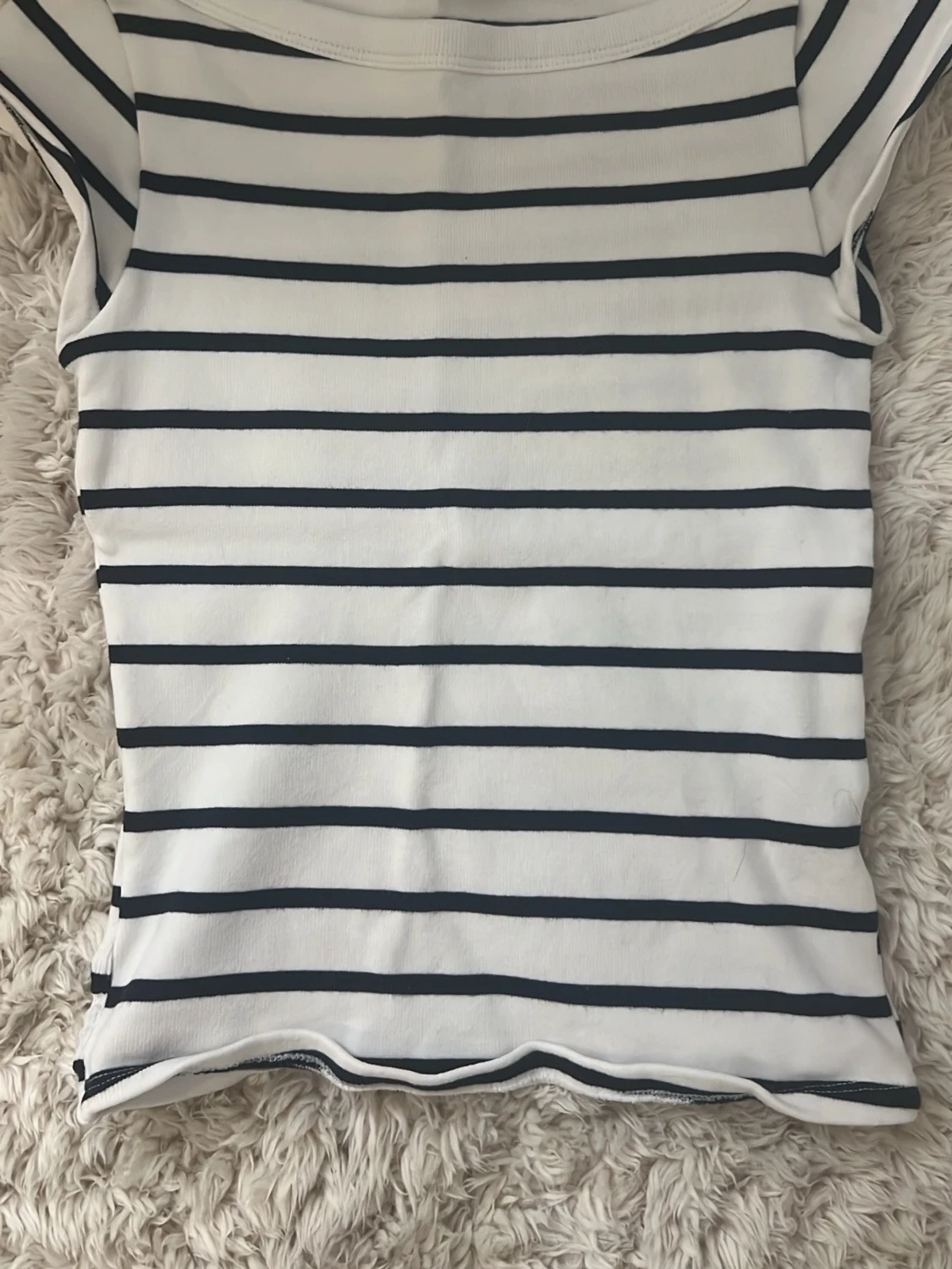 Vit och marinblå randig topp - 1