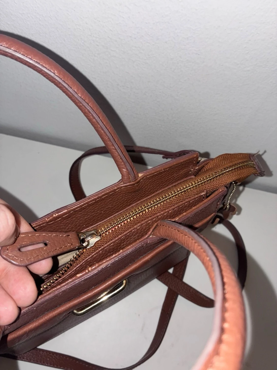 Brun handväska i läder från Hera - 5