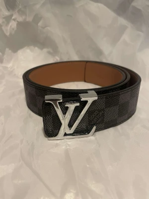 Rutigt bälte silver logga  - Bälte 