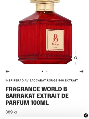 B Barrakat extrait de parfum  - Säljer denna parfym då de inte är min typ av doft har endast testat, den har väldigt bra hållbarhet på huden. Har kvar lådan och kvitto 