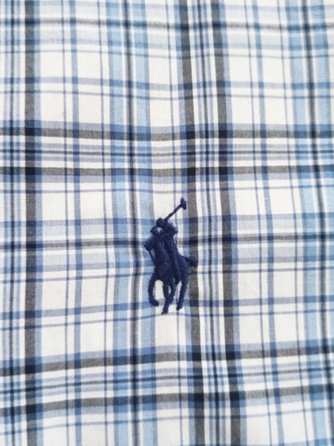 Blå rutig Ralph Lauren skjorta  - 3