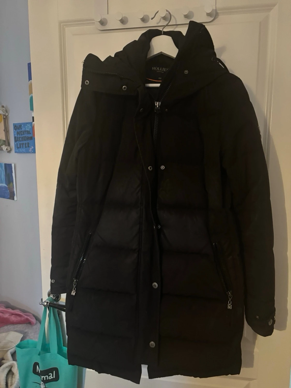 Svart lång dunjacka från Hollies - 1