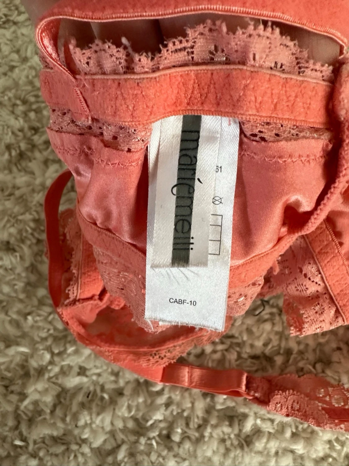 Rosa spets-bh med rosett och charm strl 38 - 3