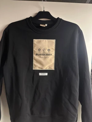 Svart sweatshirt från Burberry - Svart sweatshirt från Burberry i storleken L använd 2-3 gånger 